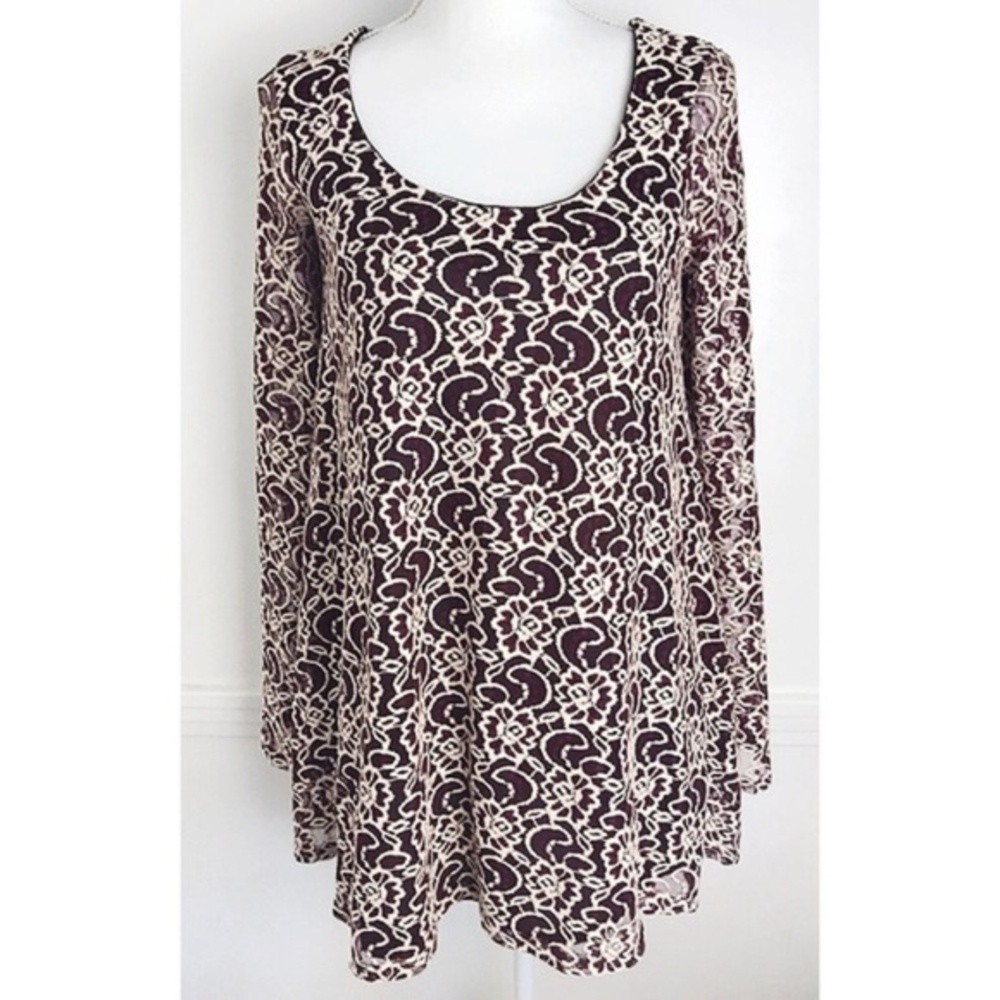 Show Me Your Mumu • Burgundy Cream Lace Blouse